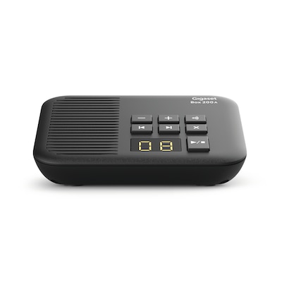 Gigaset DECT Basisstation Box 200A mit Anrufbeantworter für Ihr eigenes Kommunikationssystem mit Gigaset Mobilteilen - Basis unterstützt 6 Mobilteile für den analogen Telefonanschluss, in schwarz