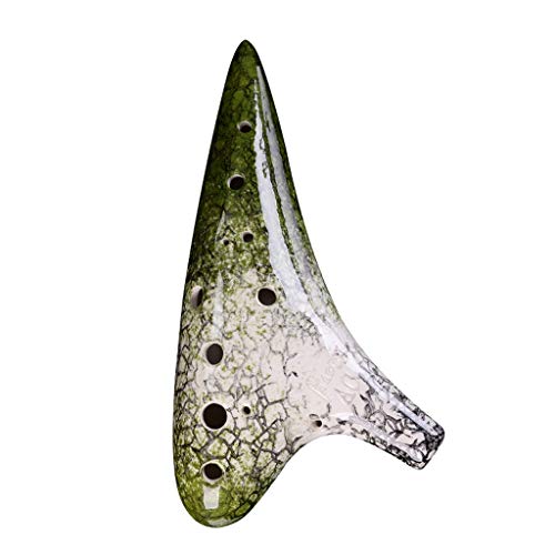 Ocarina-Instrument, 12 Löcher Ceramiwith Crackle Outlook Ocarina Alto ATone Zelda Flöte Musikinstrument Ocarina Flöte (Farbe: C) (Farbe: C) (Color : A)