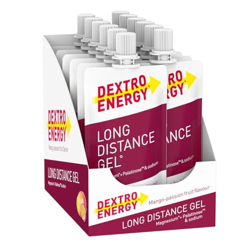 Dextro Energy - Long Distance Gel - Dein Energy Gel für lange Ausdauer und Power - Traubenzucker Konzentrat mit Zusatz von Elektrolyten - Mango-Passionsfrucht - 12x50ml (12er Pack)