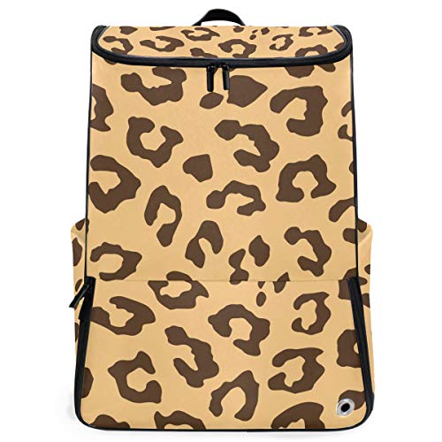 FANTAZIO Laptop-Rucksack für unterwegs, stylischer Leopardenmuster, langlebig, für Schule und Schule, für Outdoor, Camping, passend für bis zu Notebook