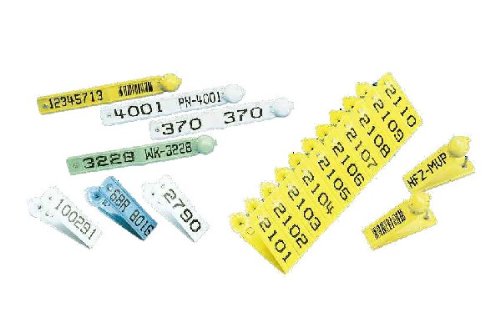 ARNDT Metall-Ohrmarken Wild- Schlachtviehohrmarken 100 Stück Farbe -Weiss- Nummerierung 001-100