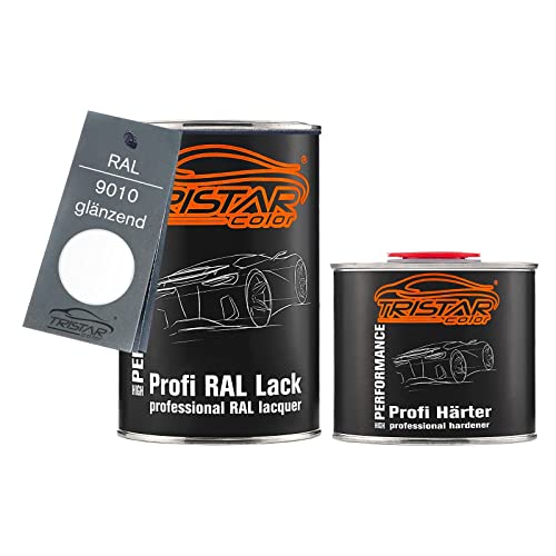TRISTARcolor RAL 9010 Reinweiss glänzend 2K Autolack 1,5 Liter / 1500 ml Dose inkl. Härter