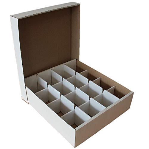 CAGO Riesen Deck-Box - 5 Boxen Aufbewahrung (weiß) mit 16 Fächern für TCGs + Collect-it.de Hüllen