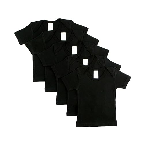 Black Short Sleeve Lap Shirt (Pack of 5) - 6-12