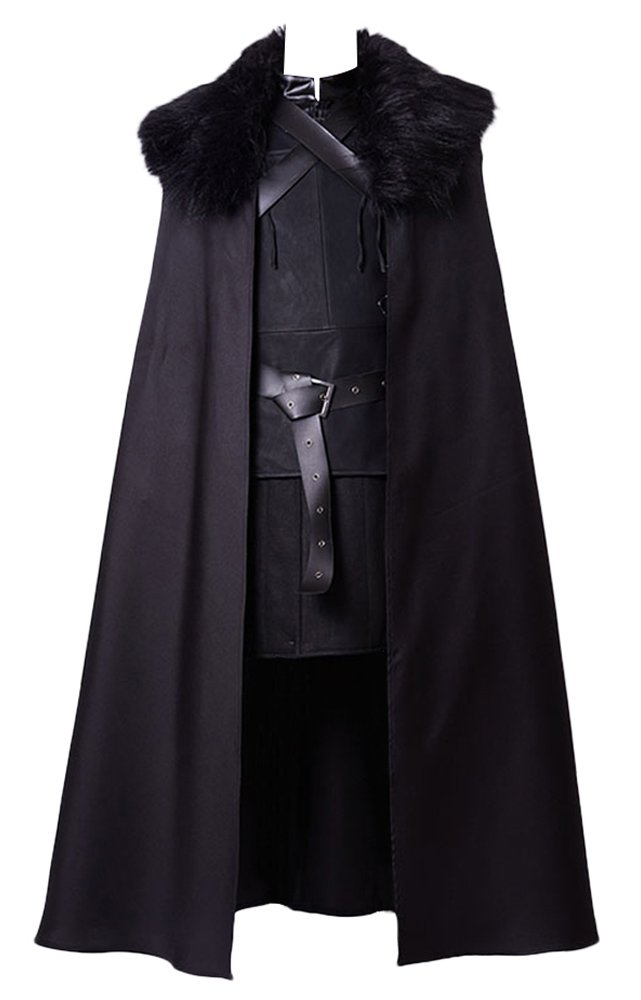 GoT Game of Thrones Jon Snow Night's Watch Outfit Cosplay Costume XXL