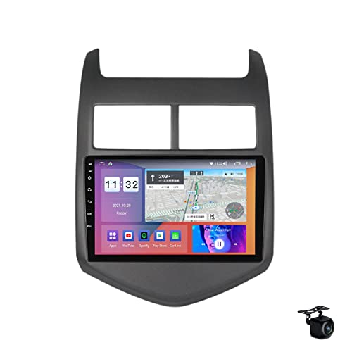 RICUSHN Android 12 Doppel Din Autoradio Für C-HEVROLET Aveo 2011-2015 9" GPS Navigation Eingebauter DSP FM BT WiFi SWC 4G 5G Carplay Mirrorlink + Rückfahrkamera,M100s