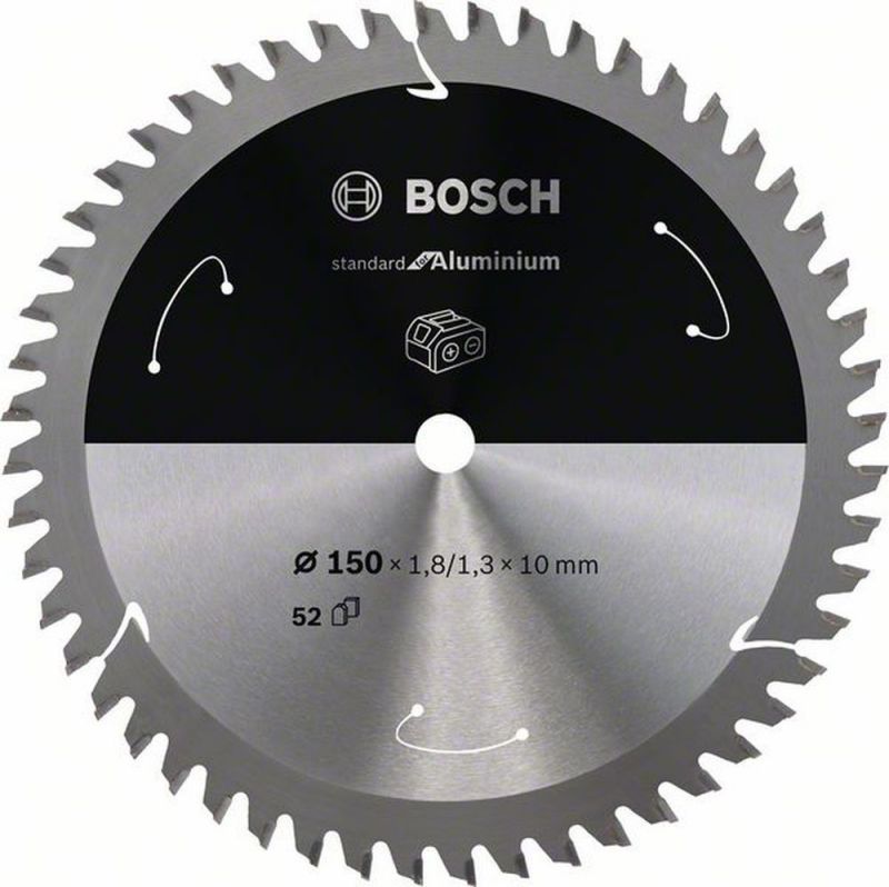 Bosch Akku-Kreissägeblatt Standard for Aluminium, 150 x 1,8/1,3 x 10, 52 Zähne 2608837762