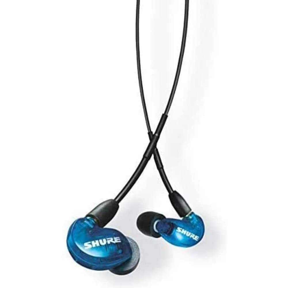 Shure AONIC 215 Wired Sound isolierende Ohrhörer, klarer Sound, Einzelfahrer, sichere In -Ear -Passform, abnehmbares Kabel, langlebige Qualität, kompatibel mit Apple & Android -Geräten - Blau