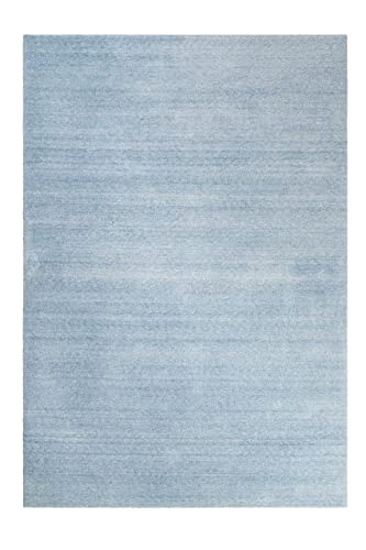 Kuschelig weicher Esprit Hochflor Teppich, bestens geeignet fürs Wohnzimmer, Schlafzimmer und Kinderzimmer LOFT(120 x 170 cm, hellblau meliert)