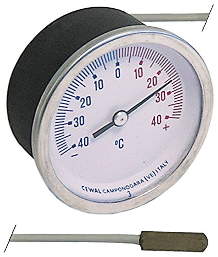 Thermometer Einbau 60mm Fühler 8,5x30mm Kapillarrohrlänge 1.500mm max. Temperatur 40°C Messbereich -40 bis +40°C