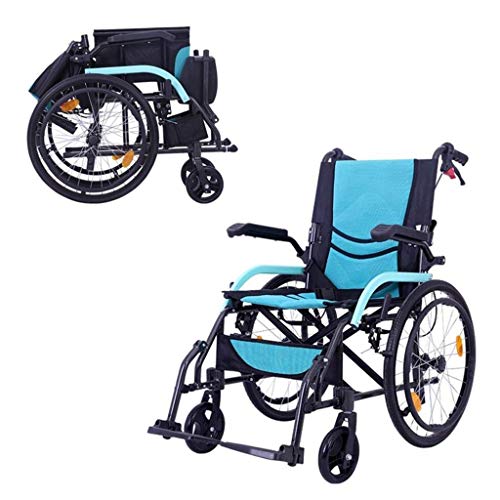 Tragbarer Rollstuhl, selbstfahrender mobiler Transportrollstuhl, tragbar, ultraleichte Aluminiumlegierung, mit nicht pneumatischem Reifendoppel