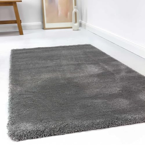 Kuschelig weicher Esprit Hochflor Teppich, bestens geeignet fürs Wohnzimmer, Schlafzimmer und Kinderzimmer RELAXX (80 x 150 cm, Taupe grau)