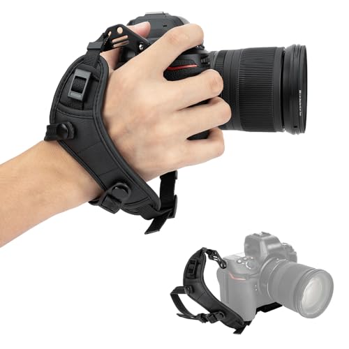 PROfezzion Deluxe Mikrofaser Kamera-Handschlaufe mit Metallplatte für Sony A7 Series, Fujiflm, Canon Systemkamera Kompaktkameras & DSLR Kameras Schwarz