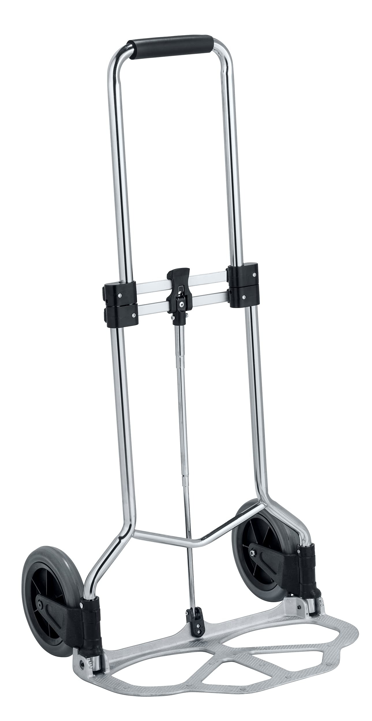 Maximex Transportkarren SLIM - Hoch belastbare Transporthilfe bis 80kg, Stahl, 50 x 102 x 47 cm, Silber