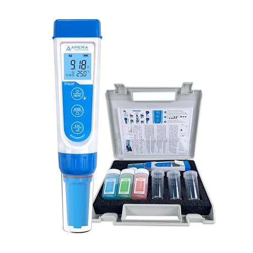 Apera Instruments PH60F Premium pH-Meter mit flacher Elektrode (Genauigkeit pH ±0,01, Messbereich pH -2,0-14,0, austauschbare Elektrode, wasserfest, Temperaturanzeige)