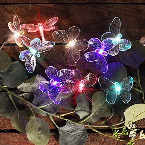 Haushalt International HI 70332 Solar Lichterkette Schmetterling bunt mit 24 LEDs