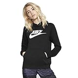 Nike Damen Hoodie Sportswear Essential, Black/White, S, BV4126-010