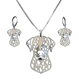 JLVVJL Halskette Lovers Full Dots Hunde-Schmuckset für Damen, Dalmatiner-Halskette und Ohrringe Geburtstag Party Geschenk