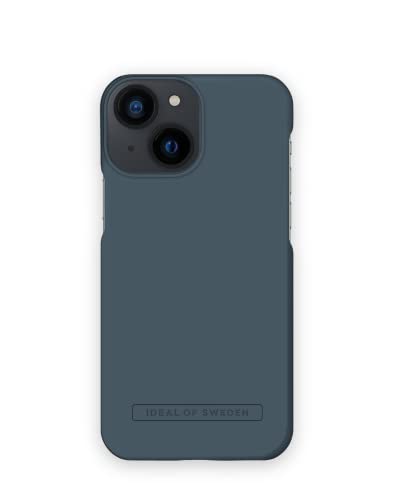 iDeal Of Sweden Flache Hülle für das iPhone 13 Mini, unterstüzt kabelloses Aufladen, langlebige Matte Polycarbonat Handyhülle mit Anti-Rutsch (Midnight Blue)