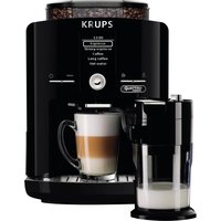 Krups EA82FD Kaffeevollautomat Latt'Espress Quattro Force mit Aluminiumfront, One-Touch Funktion, Milchbehälter, 1,7 L, 15 Bar, 1450 W, aluminium/schwarz