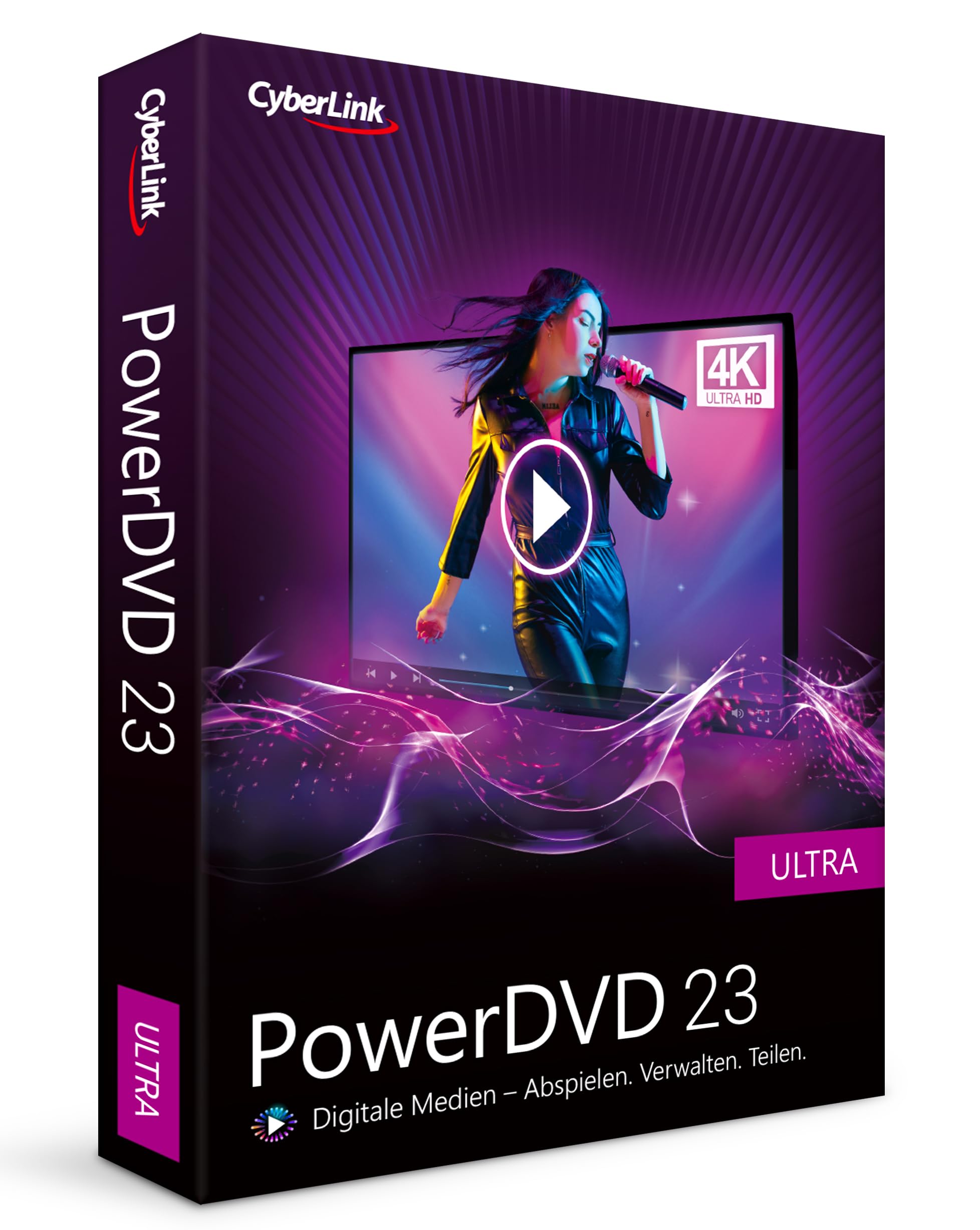 CyberLink PowerDVD 23 Ultra | Preisgekrönter Media Player für Blu-ray-/DVD-Disc und professionelle Medienwiedergabe und -verwaltung | Wiedergabe praktisch aller Dateiformate | Windows 10/11 [Box]