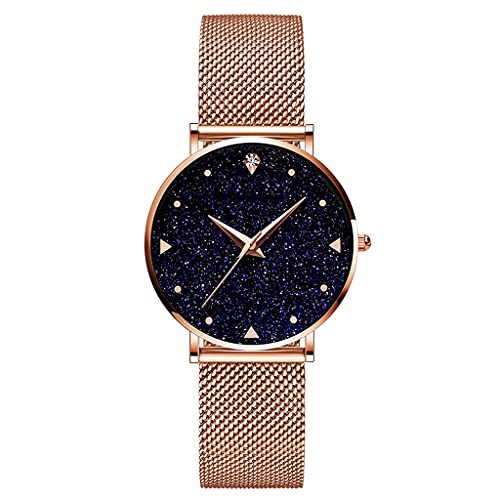 DSJMUY Damen-Armbanduhren, ultradünn, 6,5 mm, minimalistisch, Business-Kleid, wasserdicht, Datums- und Sportuhr, Edelstahl-Mesh-Armbanduhr für Frauen, analoge Quarz-Armbanduhren.