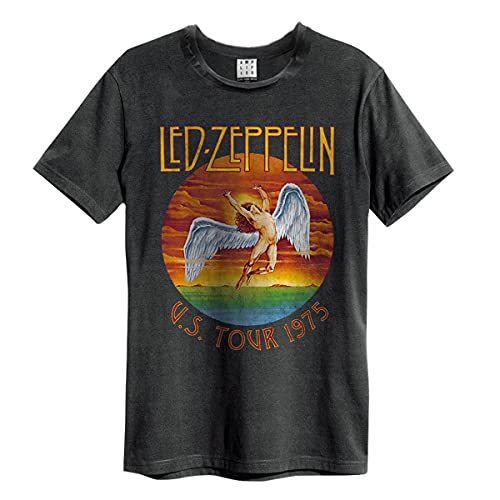 Amplified Led Zeppelin Us Tour 75 Unisex T-Shirt Dunkelgrau - Dunkelgrau, XLarge