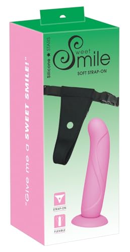 Sweet Smile Switch Strap-On - verführerischer Umschnallgurt mit Dildo, herausnehmbarer Stimulator für Rollenspiele, verstellbarer Hüftgurt, vaginale und anale Anwendung, schwarz/pink