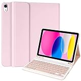 Tastatur für iPad 10. Gen 2022, Schutzhülle für iPad 10,9 Zoll 2022 mit italienischer Wireless-Tastatur für iPad 2022 (10 Gen), Schutzhülle mit Bluetooth, kabellos, abnehmbare Tastatur und Stiftschlitz (Pink)