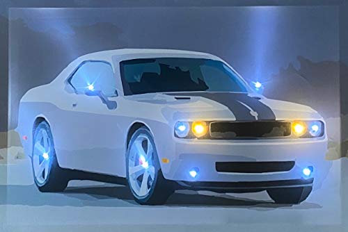 Samarkand - Lights LED-Bild mit Beleuchtung LED- Bilder Leinwandbild 65 x 45 cm Leuchtbild AUTO/CLASSIC CAR/OLDTIMER/US CAR