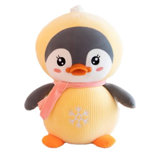 EXQUILEG Pinguin Plüschtier, Kuscheltier Für Kinder, Pinguin Kuscheltier Tier Kissen Geschenk Für Kinder/Erwachsene (Gelb,45cm)