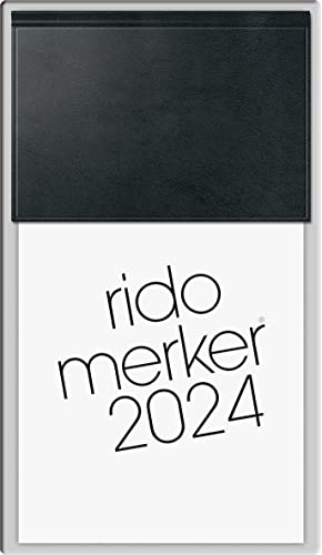 Rido Tischkalender Merker 10,8x20,1cm Kunststoff schwarz 2024