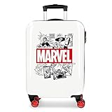 Marvel Avengers Comic Kabinenkoffer Weiß 40x55x20 cms Hartschalen ABS Kombinationsschloss 34L 2,6Kgs 4 Doppelräder Handgepäck