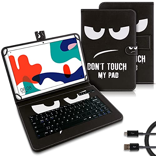UC-Express Tablet Tasche kompatibel mit Acepad A14 A145 A140 A130 A121 A12X A101 Tastatur Hülle Bluetooth Keyboard Case QWERTZ Standfunktion Cover, Motiv:Motiv 4
