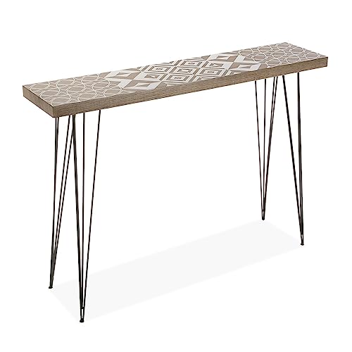 Versa - Dallas schmales Möbelstück für den Eingangsbereich oder Flur. Konsolentisch aus Holz und Metall. Abmessungen (H x L x B) 80 x 25 x 110 cm. Farbe Braun, WeiÃŸ und Schwarz.