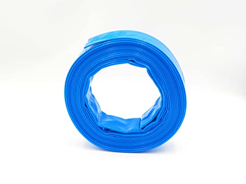 Neu PVC Flachschlauch - Bauschlauch - Industrieschlauch - 7 bar - blau - (Ø 38 mm | 1 1/2 Zoll, Länge: 10m)