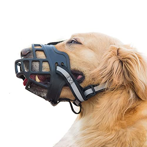 DUTTY Maulkorb für Hunde, hohl und atmungsaktiv, Anti-Bellen, Vermeidung von versehentlichen Einnahmen, weich, verstellbar (XXXL)