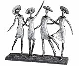 Casablanca by Gilde Dekofigur Skulptur 4 Ladys, antik silber, (1 St.), Dekoobjekt, Höhe 34, antikfinish, mit Spruchanhänger, Wohnzimmer