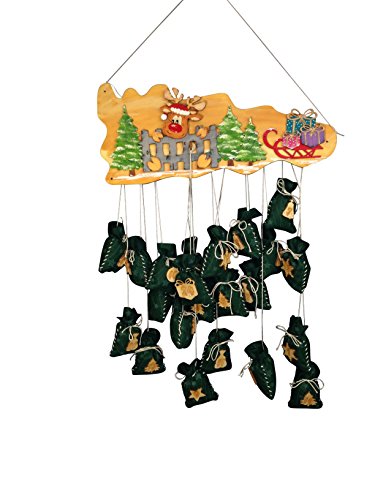 Petra's Bastel News Bastelset für Adventskalender Rentier mit Zaun inkl. Holzteile, gravierte Adventskalenderzahlen, Holz, Holzfarben, 45 x 35 x 10 cm