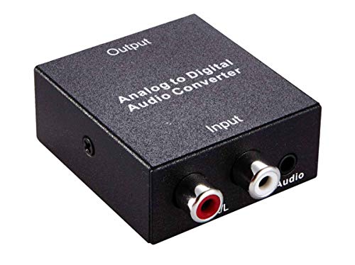 PremiumCord Analog zu Digital Audio-Konverter, 2X Cinch RCA auf Toslink/SPDIF, inkl. Netzteil, Metallgehäuse, Farba schwarz