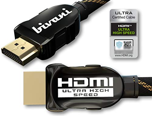 bivani Certified 8K HDMI 2.1 Kabel - 48 Gbps Premium Ultra High-Speed HDMI Kabel Zertifiziert - HDR10+, Highspeed Ethernet - PS5 & Xbox Series X Ready - Nylon-Mantel - Elite-Series (4 Meter, Black)