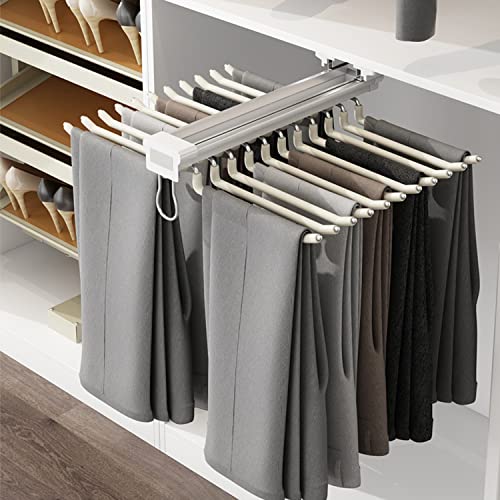 ybaymy Hosenbügel Ausziehbarer Hose Rack Hosenhalter Schrank Hosenauszug für Kleiderschrank Hosenbügel Platzsparend Ausziehbar, Beige