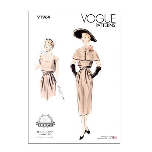 Vogue V1964B5 Damenkleid und Capelet B5 (Größe 36-38-40-42)