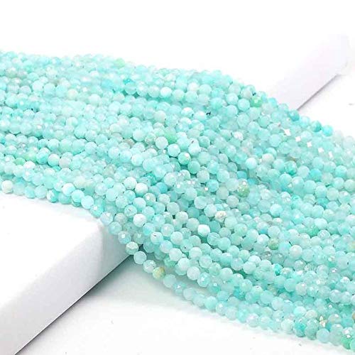 Kleine Natursteinperlen Perlen 2 3 4 mm lose Perlen für Schmuckherstellung Halskette DIY Armband 38 cm Amazonit 4 mm