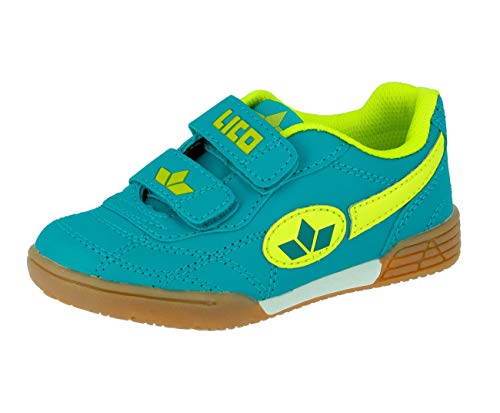 Lico Bernie V Unisex Kinder Multisport Indoor Schuhe, Petrol/ Lemon, 33 EU