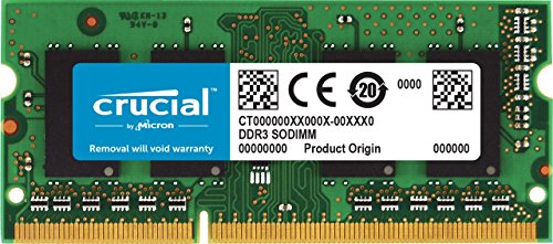 Crucial CT204864BF160B 16GB Speicher (DDR3L, 1600 MT/s, PC3L-12800, SODIMM, 204-Pin)