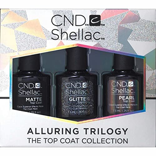 CND Shellac 'Alluring Trilogy' Überlack-Kollektion: Glitter, Pearl & Matte Decklacke, 3 x 7,3 ml