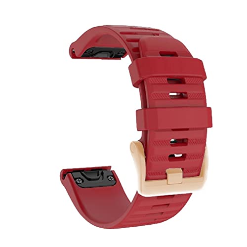 CZKE Für Garmin Fenix. 6s 5s. Uhrband 20mm Armband für Fenix 6s Pro 5S Plus Rose Gold Schnalle Silikon Schnellersatz Handgelenkbänder (Color : Red, Size : 20mm)