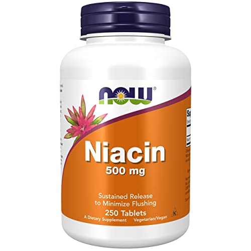 Now Foods, Niacin (Vitamin B3), 500mg, 250 vegane Tabletten, Laborgeprüft, Glutenfrei, Sojafrei, Vegetarisch
