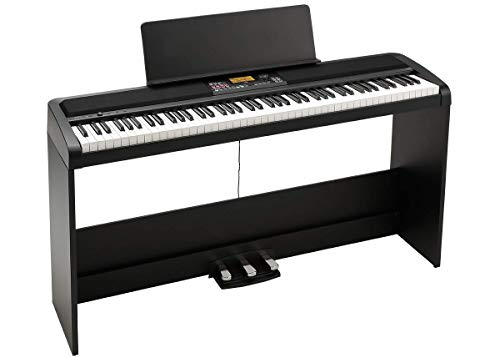 KORG Digitalpiano XE20SP, Digitalpiano mit Ständer Notenpult und 3er Pedaleinheit, Digital Ensemble Piano, Keyboard mit 88 anschlagdynamischen Tasten, schwarz
